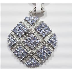 #25-STERLING SILVER TANZANITE LARGE PENDANT