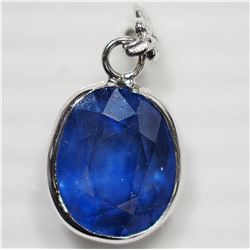 #28-14KT WHITE GOLD BLUE SAPPHIRE PENDANT