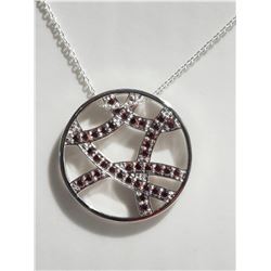 #30-STERLING SILVER RED CRYSTAL "HOT DIAMOND''