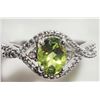 Image 1 : #40-STERLING SILVER PERIDOT & DIAMOND RING