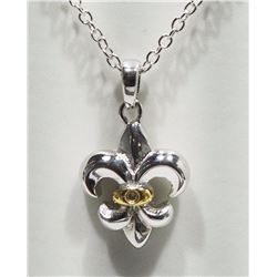 #44-STERLING SILVER DIAMOND RHODIUM PLATED