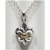 Image 1 : #44-STERLING SILVER DIAMOND RHODIUM PLATED