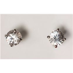 #47-14KT WHITE GOLD WHITE SAPPHIRE EARRINGS