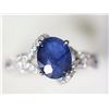 Image 1 : #48-STERLING SILVER SAPPHIRE & CUBIC ZIRCONIA RING