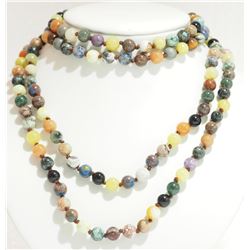#49-MULTICOULOR AGATE NECKLACE (48 IN)