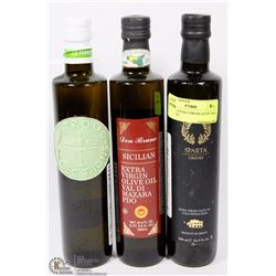 LOT OF 3 EXTRA VIRGIN OLIVE OILS ASSORTED