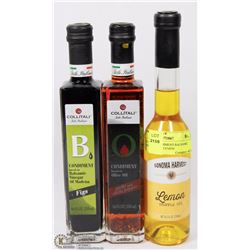 LOT OF 3 CONDIMENT BALSAMIC VINEGAR AND LEMON