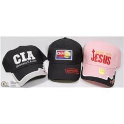 3 ASSORTED CHRISTIAN BALL CAPS