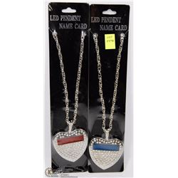 LED HEART SHAPED PENDANT NAMECARD ON CHAIN
