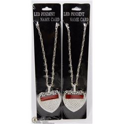LED HEART SHAPED PENDANT NAMECARD ON CHAIN