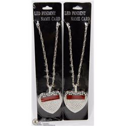 LED HEART SHAPED PENDANT NAMECARD ON CHAIN