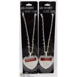 LED HEART SHAPED PENDANT NAMECARD ON CHAIN