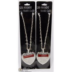 LED HEART SHAPED PENDANT NAMECARD ON CHAIN