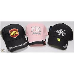 3 ASSORTED CHRISTIAN BALL CAPS