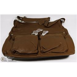 LARGE ORANGE BROWN TOTE PURSE