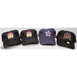 4 ASSORTED SPORTS TEAM BALL CAPS