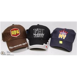 3 ASSORTED BALL CAPS