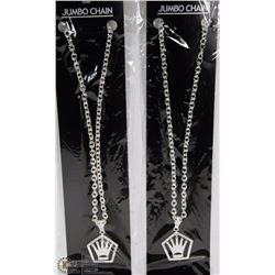 LOT OF 2 CROWN AND PENTAGON PENDANT ON CHAIN