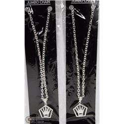 LOT OF 2 CROWN AND PENTAGON PENDANT ON CHAIN