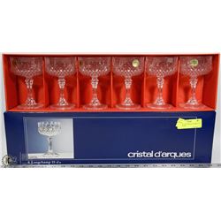 NEW SET OF 6 CRISTAL DIARQUES 23 CL GENUINE