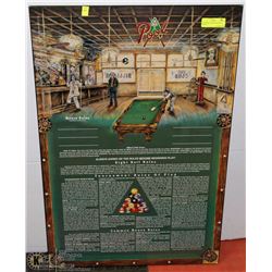 23X34 POOL HOUSE RULES WALL DISPLAY