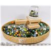 Image 1 : LARGE BASKET OF VINTAGE MARBLES