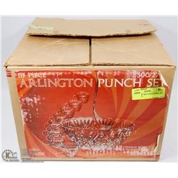 ARLINGTON 18PC PUNCH BOWL SET INCL LADEL