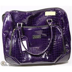 PURPLE SNAKE SKIN STYLE LAPTOP ROLLING CASE