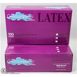 TWO CASES OF 100 LATEX COLOURATION DISPOSABLE