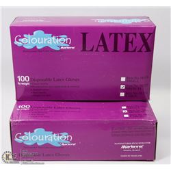 TWO CASES OF 100 LATEX COLOURATION DISPOSABLE
