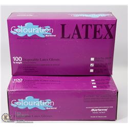 TWO CASES OF 100 LATEX COLOURATION DISPOSABLE