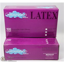 TWO CASES OF 100 LATEX COLOURATION DISPOSABLE