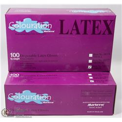 TWO CASES OF 100 LATEX COLOURATION DISPOSABLE