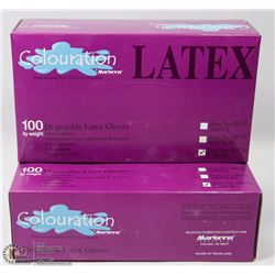 TWO CASES OF 100 LATEX COLOURATION DISPOSABLE