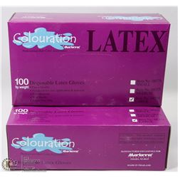 TWO CASES OF 100 LATEX COLOURATION DISPOSABLE