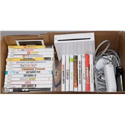 WII CONSOLE W 2 CONTROLLERS + 24 WII GAMES