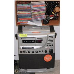 VENTURER KARAOKE MACHINE W 2 MICROPHONES + 37 CDS