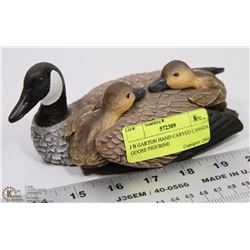J B GARTON HAND CARVED CANADA GOOSE FIGURINE