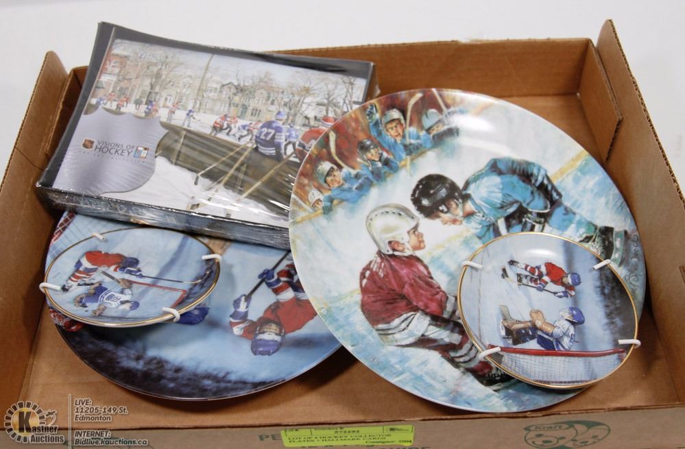 LOT OF 4 HOCKEY COLLECTOR PLATES + HALLMARK CARDS