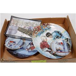 LOT OF 4 HOCKEY COLLECTOR PLATES + HALLMARK CARDS
