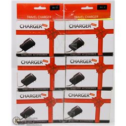 LOT OF 6 TRAVEL CHARGES FOR IPHONE