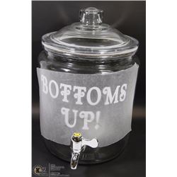 ANCHOR "BOTTOMS UP" DRINK DISPENSER GLASS
