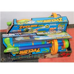 2 CYCLONE RING BLASTER INCL GIANT HOOP BALL GAME &