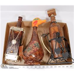 LOT OF 3 BAR ACCESSORY DECANTERS