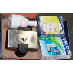 FLAT OF KITCHEN ITEMS, INCLUDES TAYLOR SCALE,