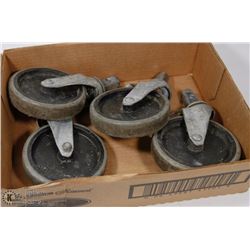 4PC HEAVY DUTY SWIVEL, LOCKING 5" CASTOR SET