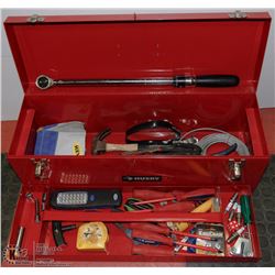 RED HUSKY TOOLBOX FILLED WITH TOOLS INCL