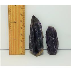 10 - LOT OF 2 NATURAL PURPLE AMETHYST CRYSTALS