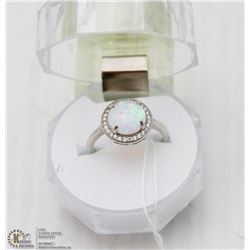 #25-WHITE FIRE OPAL RING