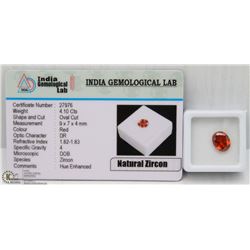 #15- NATURAL RED ZIRCON 4.10CT
